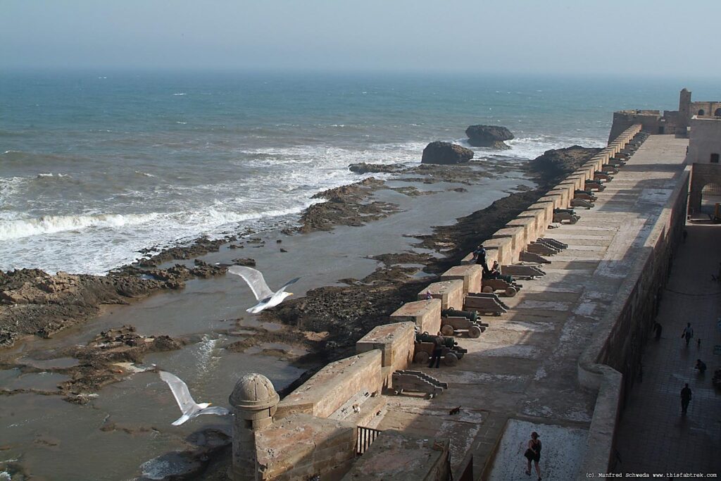 Essaouira coastal medina and Atlantic Ocean in Morocco