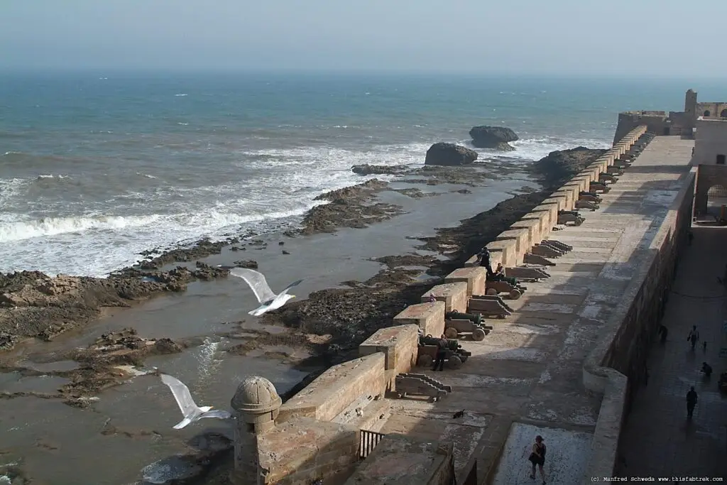 Essaouira coastal medina and Atlantic Ocean in Morocco