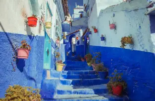Panoramic view of Chefchaouen and the Rif Mountains