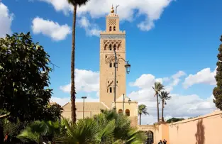 Koutoubia Mosque Marrakech iconic landmark on a private Morocco tour from Marrakech to Tangier