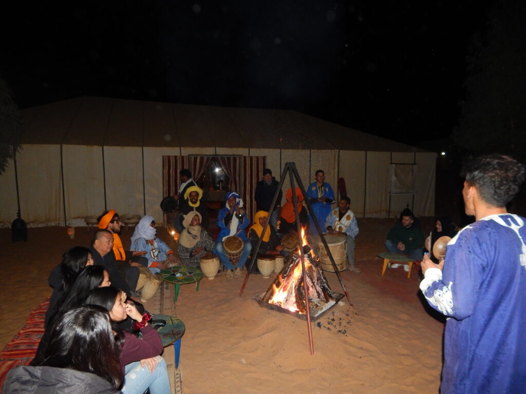 Luxury desert camp in Erg Chegaga under the stars in Morocco