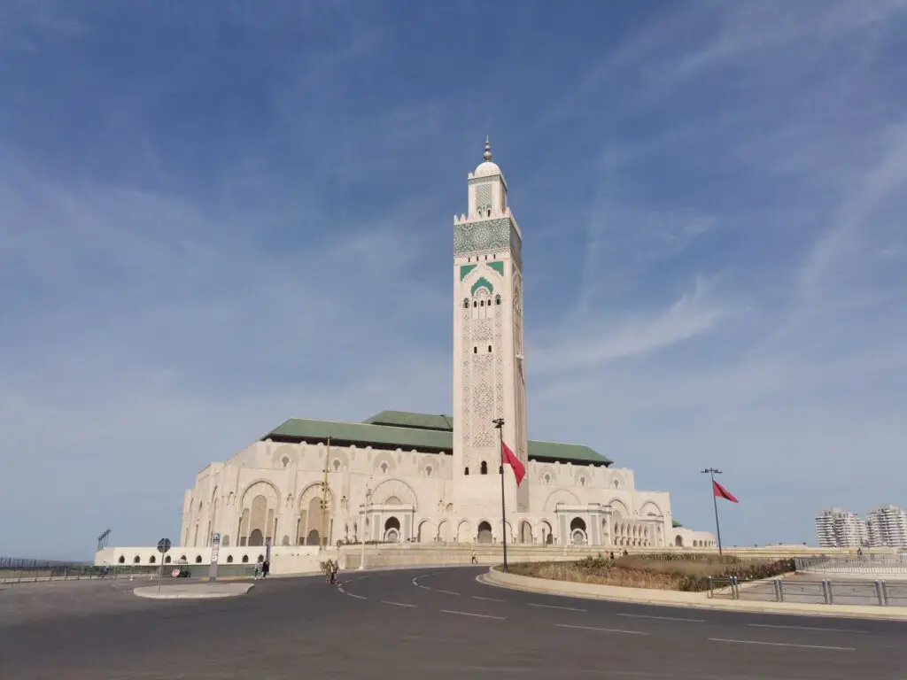 Hassan II Mosque overlooking the Atlantic Ocean in Casablanca