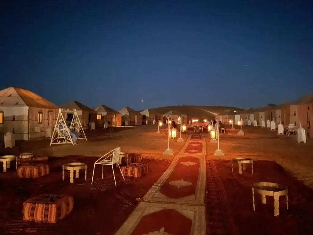 Luxury Sahara desert camp in Morocco