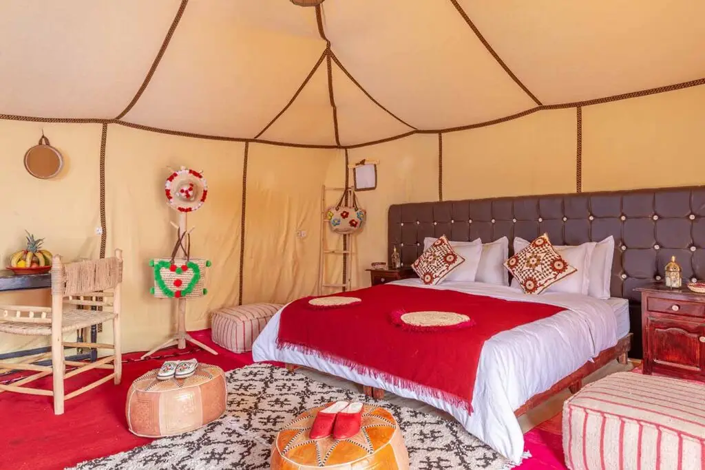Luxury Sahara desert camp included in Morocco multi day tours