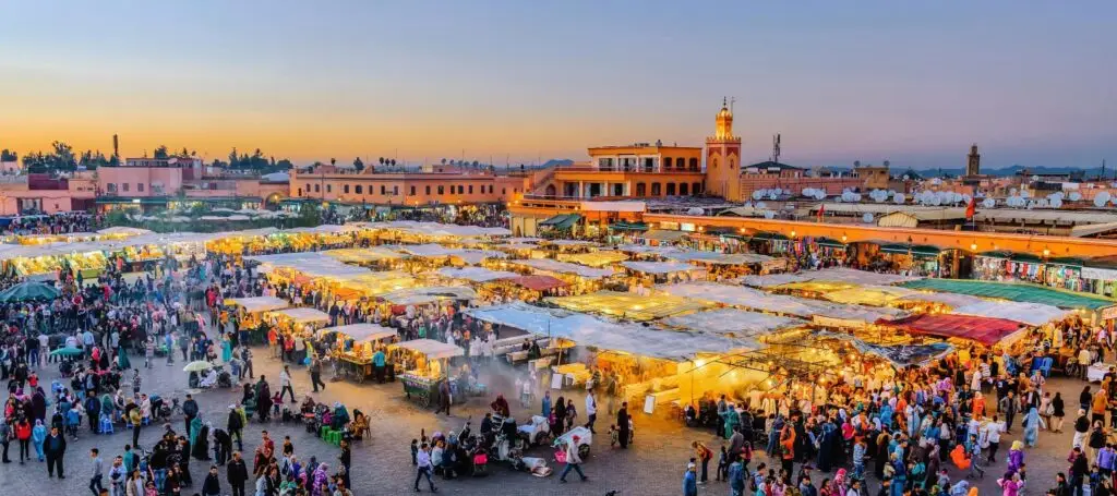 Jemaa el Fna square and Marrakech Medina Morocco