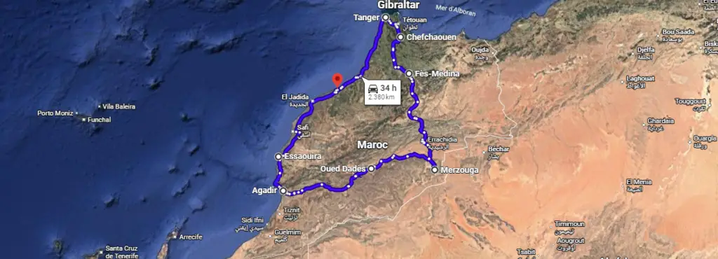 Morocco Tour Route