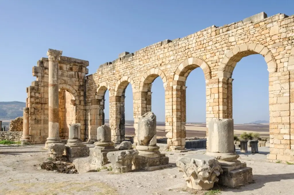 Ancient Roman ruins of Volubilis near Meknes Morocco