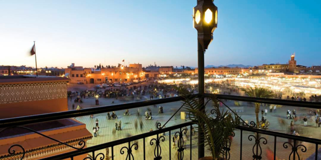 Travelers exploring Marrakech on an Imperial Cities of Morocco Private Tour