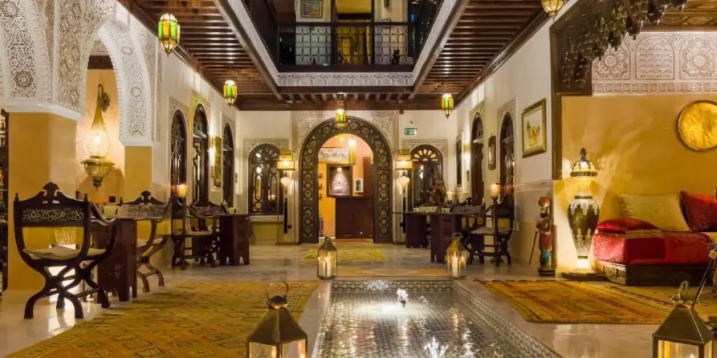 Traditional riad accommodation in Morocco