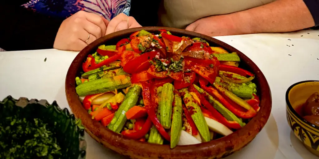 Traditional Moroccan tagine and mint tea during a tour