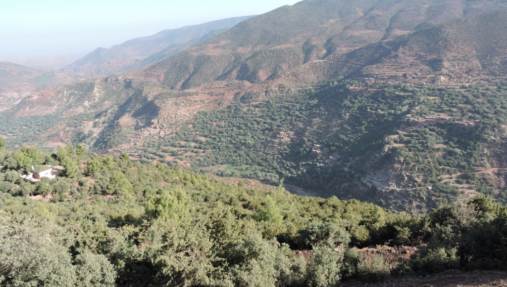 Winding road over the Tizi n'Tichka pass between Marrakech and Ouarzazate
