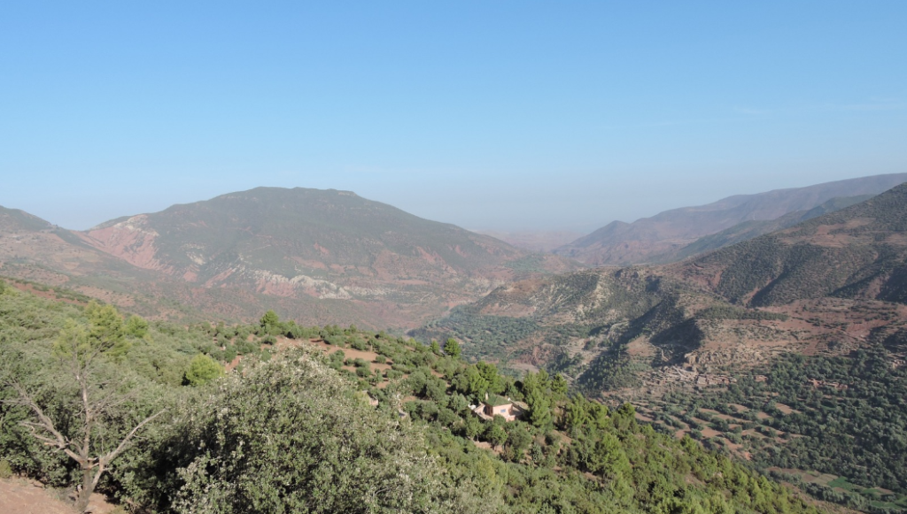 Road over the Tizi n'Tichka pass in the High Atlas between Marrakech and the Sahara